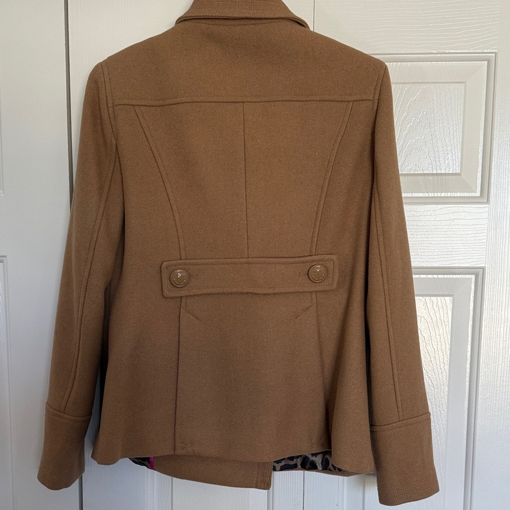 JCPenney Women's Camel Double-Breasted Peacoat - Picture 3 of 7